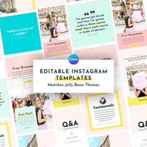 Cute Instagram Post Template for Canva | Matching Jelly Bean Template | Instagram Story Template