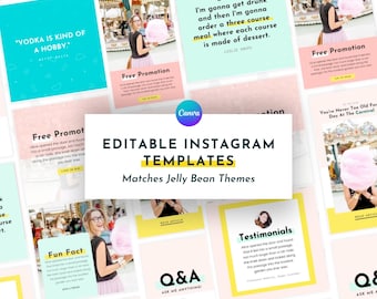 CanvaのかわいいInstagram投稿テンプレート | マッチングジェリービーンテンプレート | Instagramストーリーテンプレート
