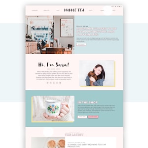 Tema de WordPress Pastel, Tema de WordPress Bubble Tea para blogueros, Estilo de vida