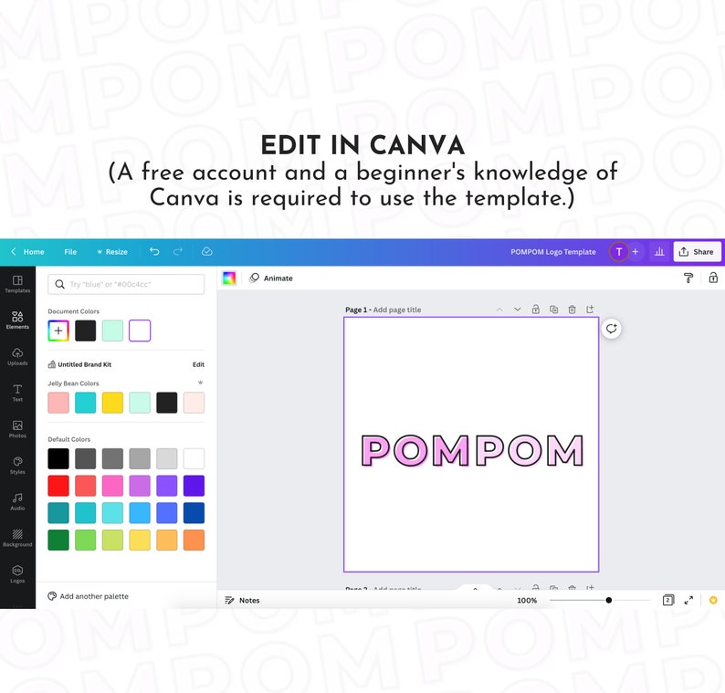 customize 12,310+ pink logo templates online - canva... Pink Logo Template for Canva | Pompom Logo | Feminine, Pink Logo Design ...