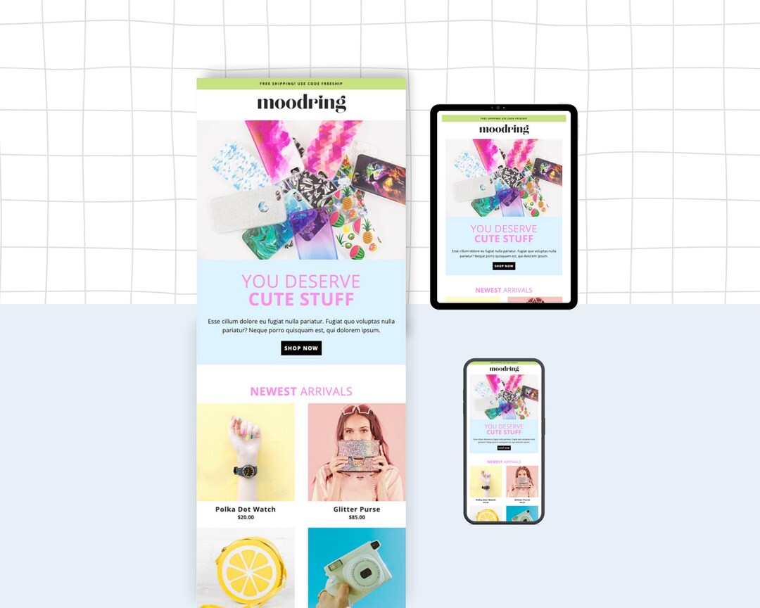 Colorful Email Template for Mailchimp | Editable Newsletter Template ...