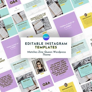 Bold Instagram Post Template for Canva | Matching Zine Queen Template | Instagram Story Template