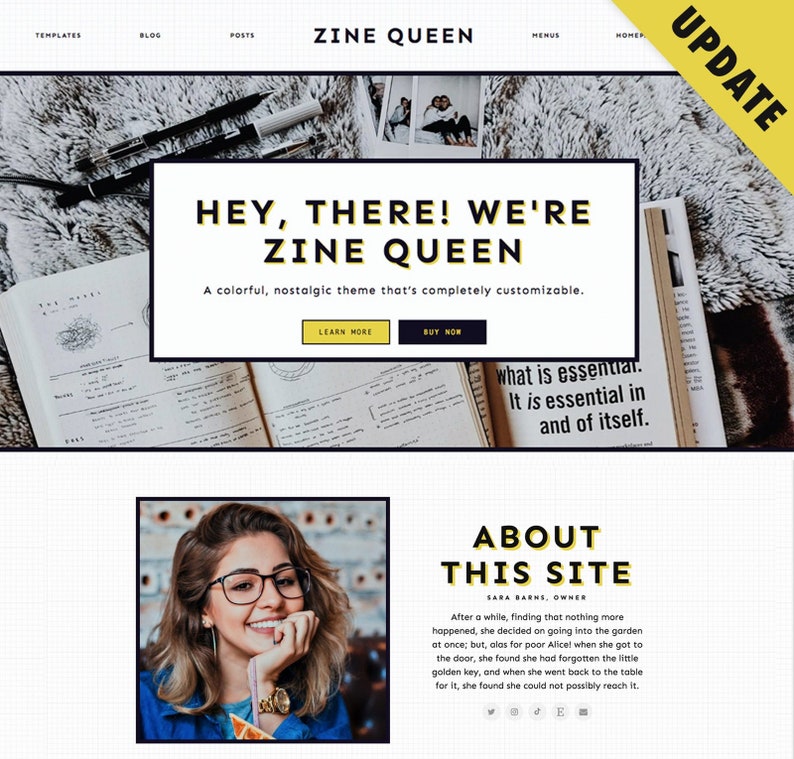 Bold Wordpress Theme, Zine Queen Wordpress Theme for Bloggers | Responsive Wordpress Blog, Lifestyle Website Template 