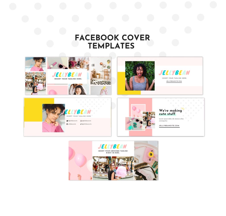 Cute Facebook Template for Canva | Facebook Cover Template | Matching ...