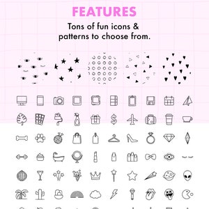 Moodring Shopify theme comes with 100 fun icons and quirky patterns to choose from.