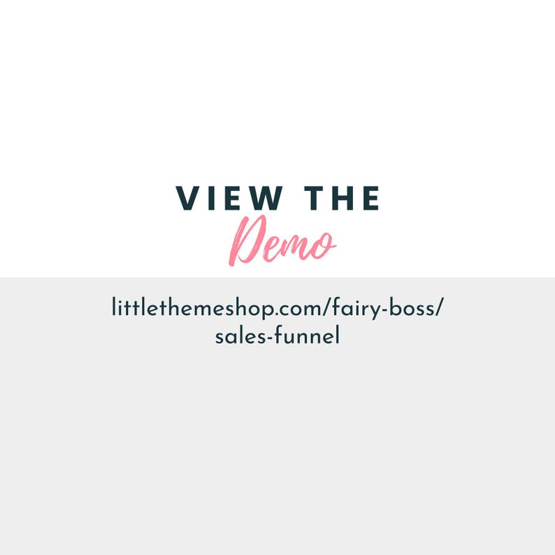 View the Fairy Boss sales template demo: littlethemeshop.com/fairy-boss/sales-funnel