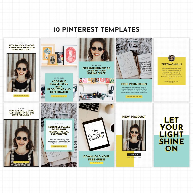 Bold Pinterest Templates for Canva | Matching Zine Queen Template ...