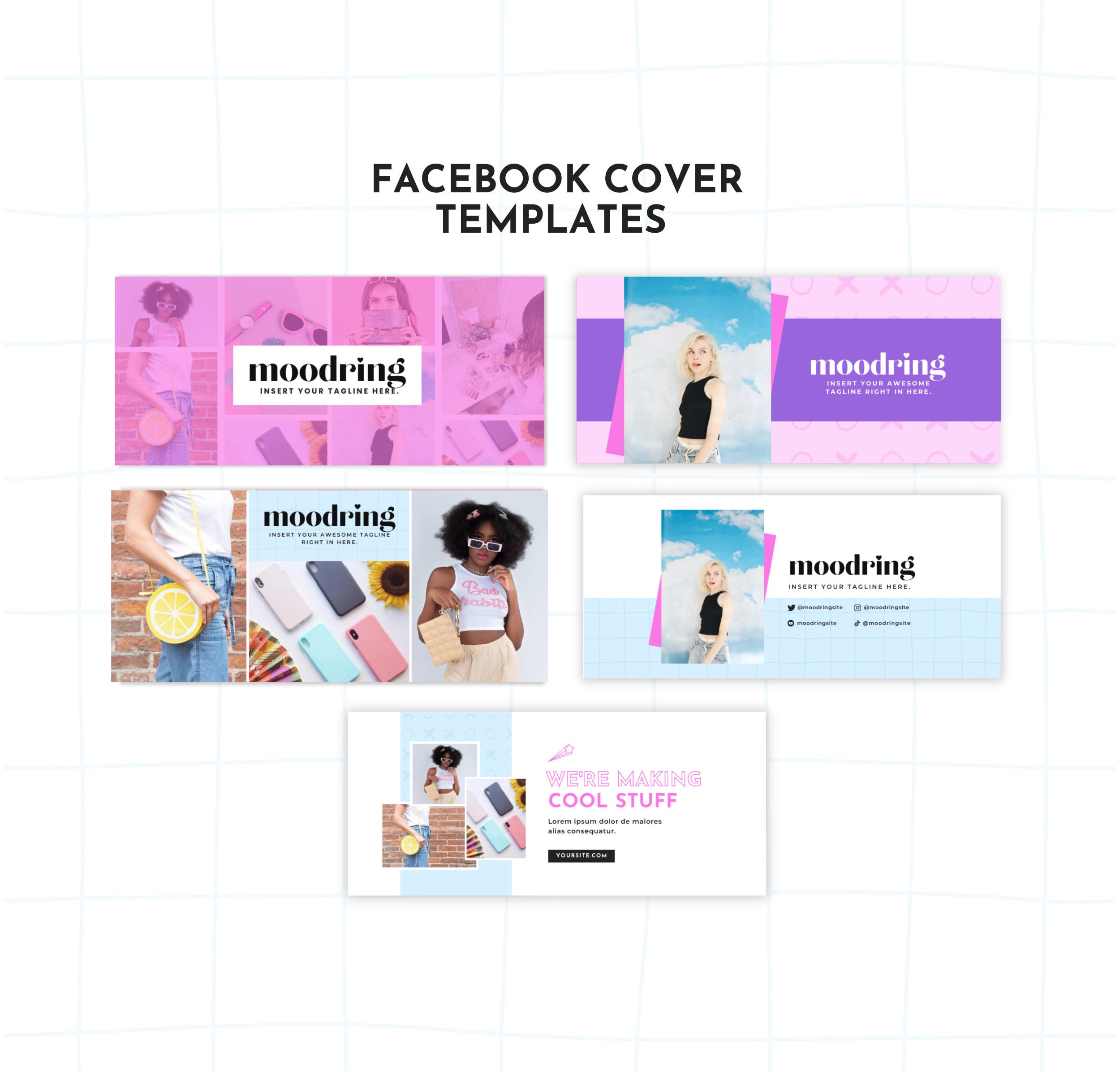 Colorful Facebook Template for Canva | Matching Moodring Template ...