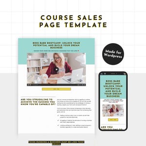 Gedurfde cursusverkoopsjablonen voor Wordpress: lang formulier, wachtlijst, bedankt