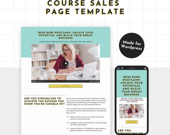 Bold Course Sales Templates for Wordpress: Long-Form, Waitlist, Thank You