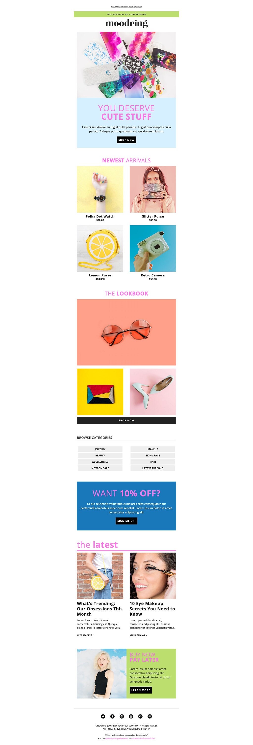 Colorful Email Template for Mailchimp | Editable Newsletter Template ...