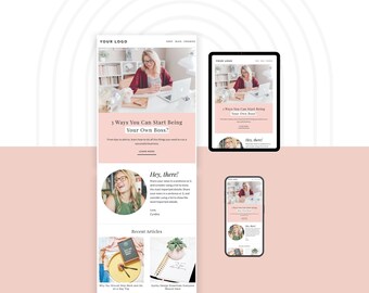 E-mailsjabloon voor Mailchimp | Bewerkbare nieuwsbriefsjabloon | Pastelkleurig, zacht ontwerp