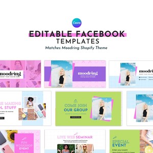 Colorful Facebook Template for Canva | Matching Moodring Template | Facebook Cover Template