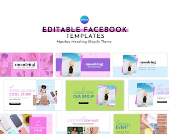 Colorful Facebook Template for Canva | Matching Moodring Template | Facebook Cover Template