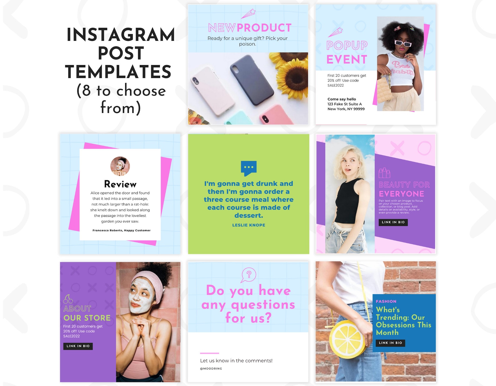 Colorful Instagram Post Template for Canva | Matching Moodring Template ...