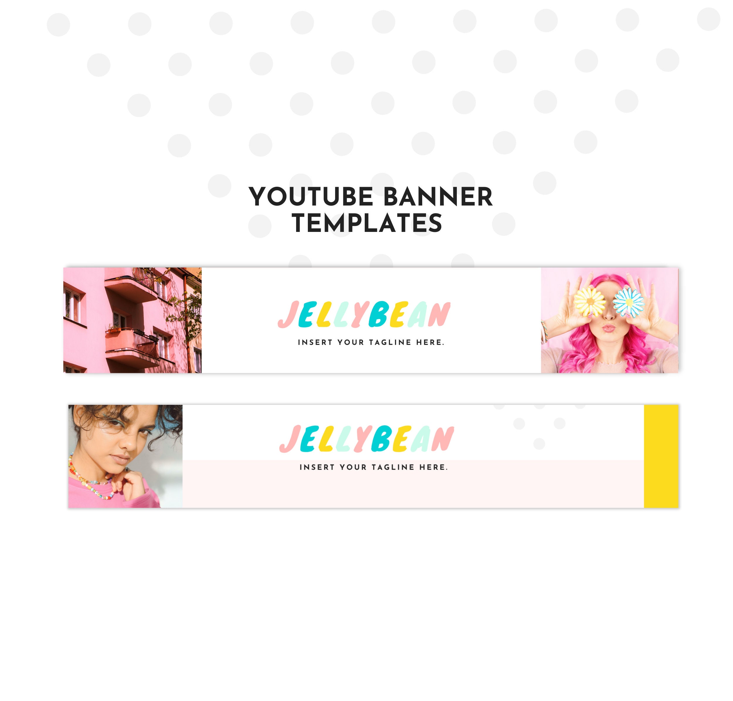 Cute Youtube Templates for Canva (banner, Thumbnail, Intro, Outro ...