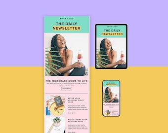 Email Template for Mailchimp  | Editable Newsletter Template  | Bright, Bold Design