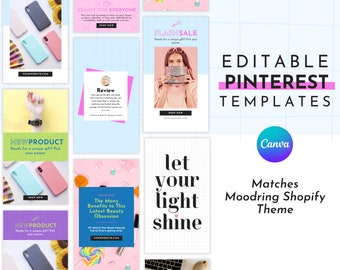 Colorful Pinterest Templates for Canva | Matching Moodring Template | Fun, Colorful Pinterest Pins