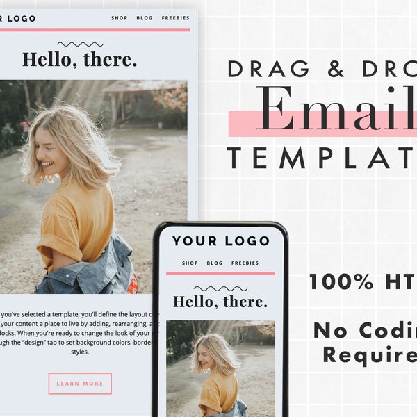 Email Template for Mailchimp  | Editable Newsletter Template  | Email Marketing, Email Design, Email Photographer