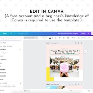 Cute Instagram Post Template for Canva | Matching Jelly Bean Template ...