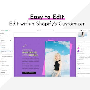Easily edit Moodring Shopify theme within Shopify's Customizer.