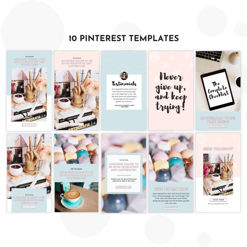 Pastel Pinterest Templates for Canva | Matching Bubble Tea Template ...