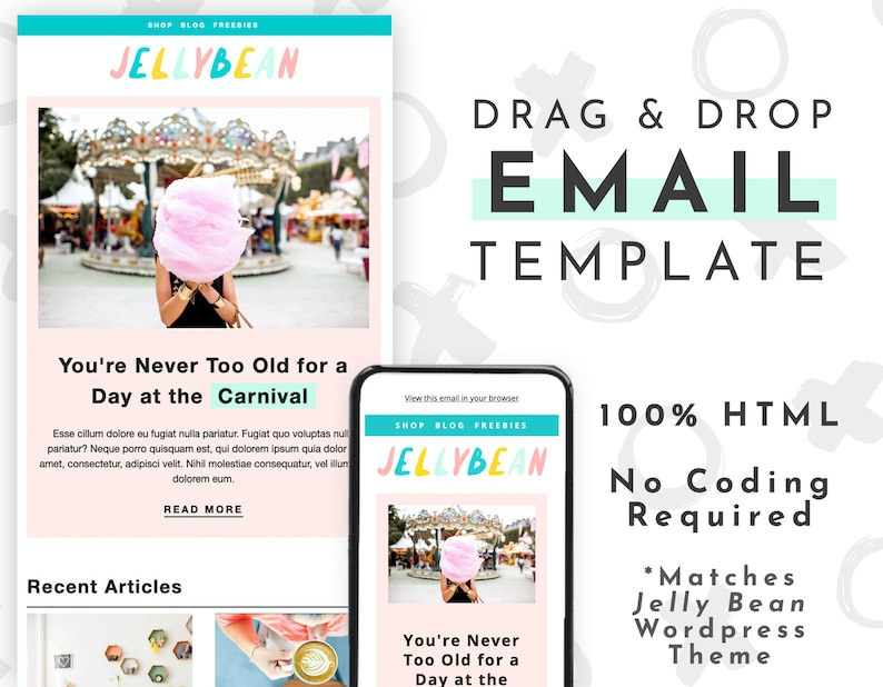 Cute Email Template for Mailchimp Editable Newsletter Etsy