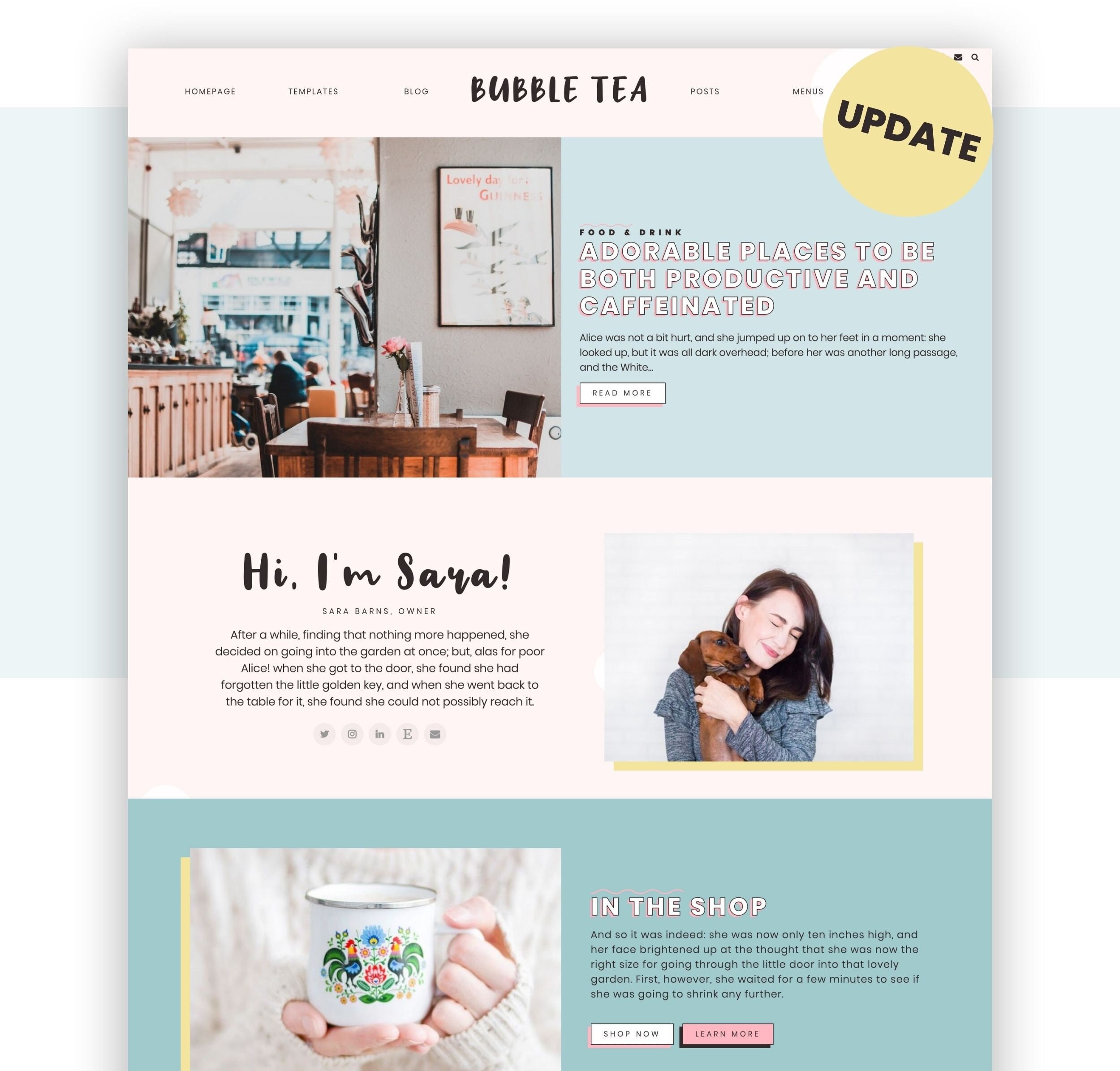 Bubble Tea, Pastel Wordpress Theme