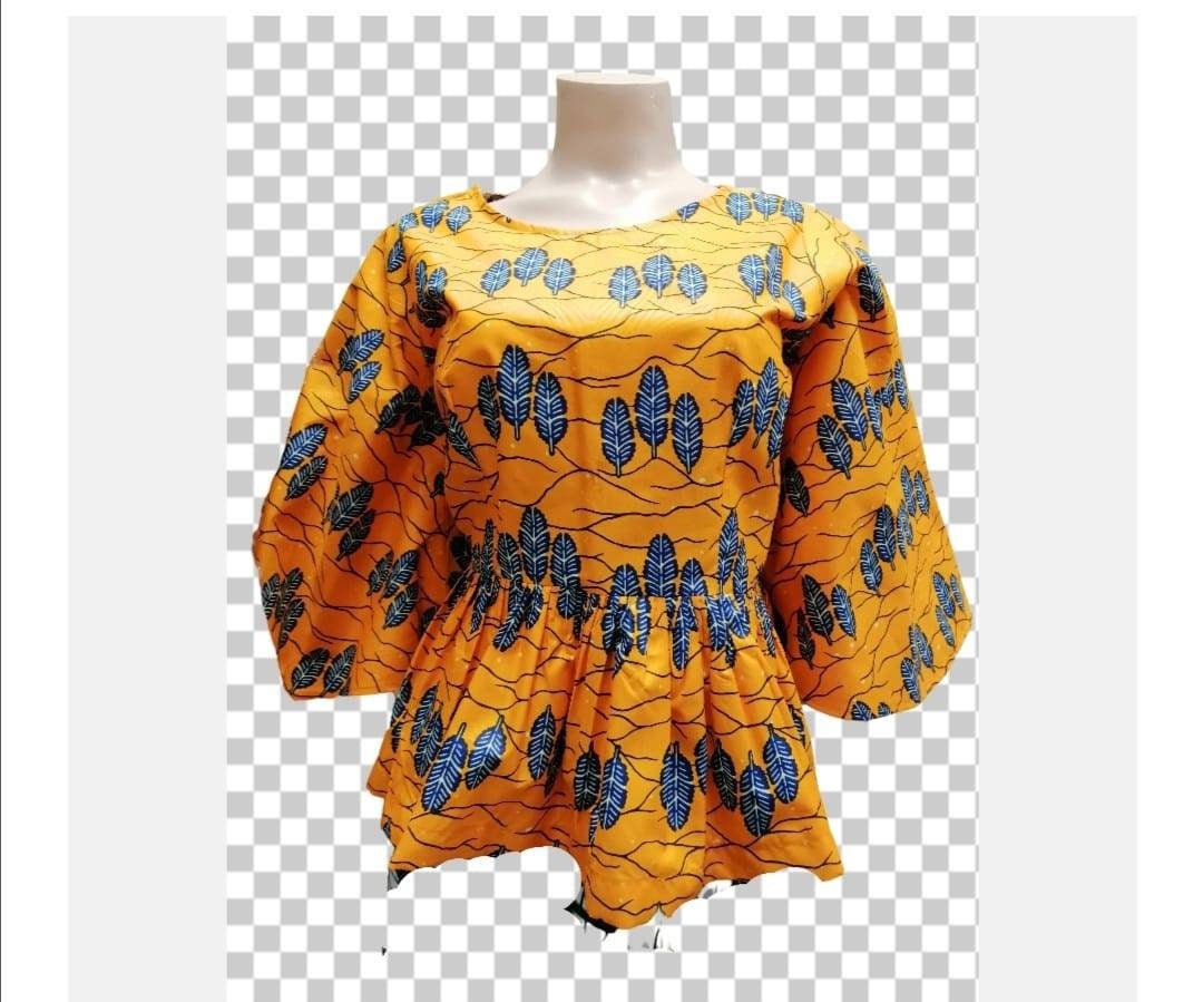 House of Yeshua African Women Blouse,ankara Top, Yeshua Flared Blouse