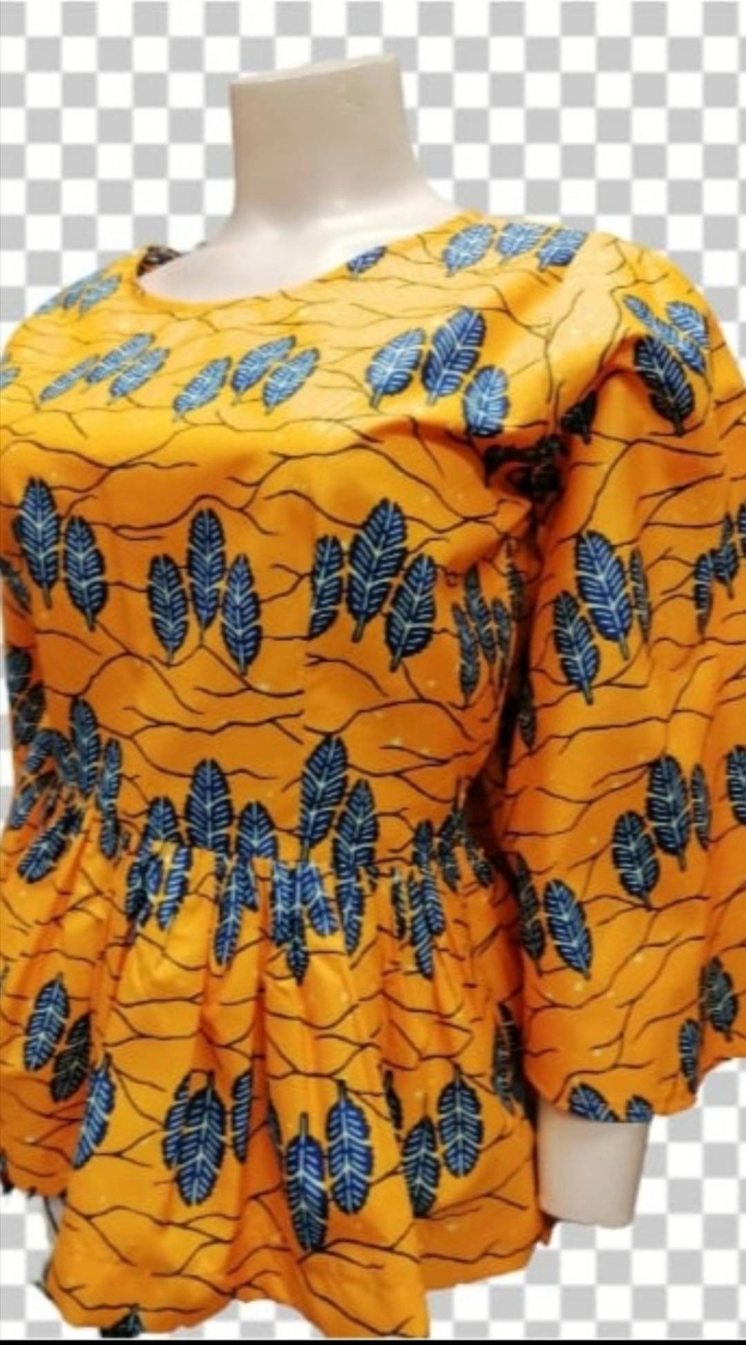 House of Yeshua African Women Blouse,ankara Top, Yeshua Flared Blouse