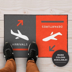 Front Door Mat: Airport Sign Welcome Mat. Shoe Mat, Arrivals/Departures Floor Mat, Door Mat Outdoor, Cute Indoor Rug, Cool Entrance Mat Gift