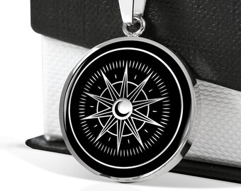 Personalized Compass Necklace, Custom Engraved Charm Jewelry for Outdoor Adventures, Travelers, and Graduates - Custom Engraved Gift For Her