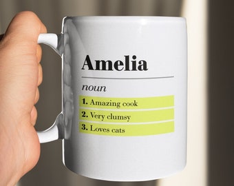 Lustige Namens-Definitions-Kaffee-Tasse, personalisierte Tasse für Ehemann / Frau / besten Freund, urkomisch benutzerdefinierte Namensbedeutung Becher für Männer, freche Frau-Tasse