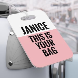 Etichette per bagagli personalizzate eleganti e durevoli, etichetta per bagagli personalizzata etichetta identificativa per valigia da viaggio, etichetta per borse divertenti da uomo/donna, regalo pre-volo immagine 1