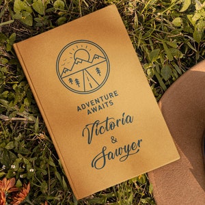 Personalized Adventure Journal For Couples, Custom Travel Gift For Wife/Husband, Paper Anniversary Gift, Honeymoon Scrapbook Keepsake