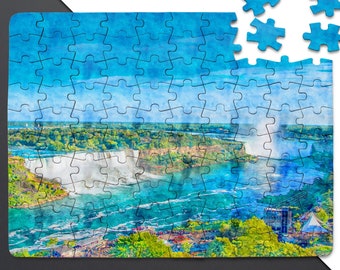 Niagara Falls Puzzle: 100-1000 Piece Puzzle Board. Canada Landmark Puzzle, Unique Jigsaw Puzzle, Difficult Puzzle, Nature Photo Puzzle Gift.