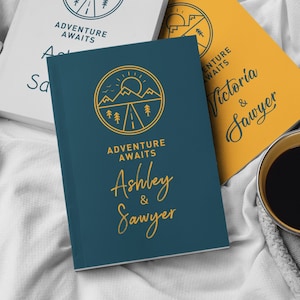 Personalized Travel Journal For Couples, Custom Adventure Gift For Wife/Husband, Paper Anniversary Gift, Honeymoon Scrapbook Keepsake