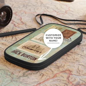 Cartera para pasaporte, soporte y organizador de viajes vintage personalizada: lleve con estilo sus documentos de viaje, boletos y billetera para dinero como regalo