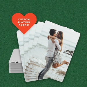 Fotospielkarten, personalisiertes Pokerkartenspiel, benutzerdefiniertes Fotopaargeschenk, Jahrestagshochzeits-Valentinstagsgeschenk, Massenhochzeits-Bevorzugungen