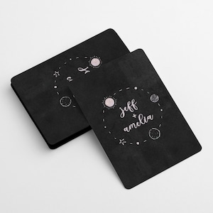Presente de aquecimento de casa para casal, cartas de jogar personalizadas, baralho de cartas personalizado, presente com tema de astronomia, tema celestial, novas ideias para presentes para casa