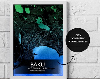 Custom Map of Your Choice, Nautical City Map Poster, Coastal Summer City Map, Personalized Map Print, Any City Map, Map Art, City Map Print