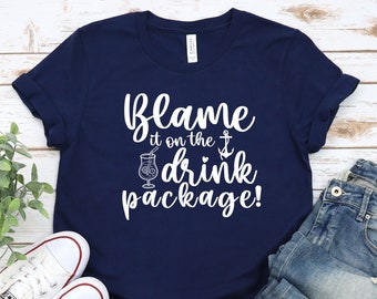 Urlaubshemden: Lustiges Reiseshirt. Getränkepaket, Junggesellinnenhemden, Junggesellinnen-Party Shirt, Alkohol Shirt, Trinkshirt, Urlaubs tshirt