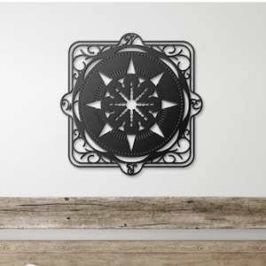 Ornate Compass Rose Metal Wall Art, Nautical Compass, Nautical Wall Art, Metal Wall Art, Outdoor Metal Art, Compass Wall Decor, Weatherproof