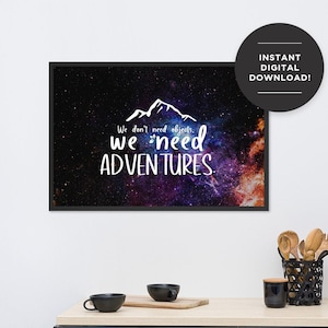 Arte de cotización de viaje, arte digital inspirador, impresión de tema espacial, póster de cielo estrellado, descarga instantánea, imprimible, póster de cotización, impresión de cotización