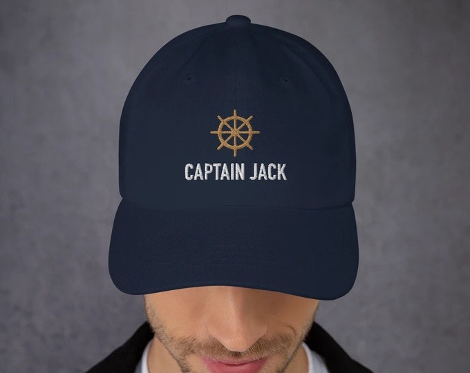 Custom Embroidered Captain Hat, Customized Boat Captain Hat, Captain Baseball Cap, Unisex Yacht Cap, Sailor Attire, Anchor Boat Gift Idea