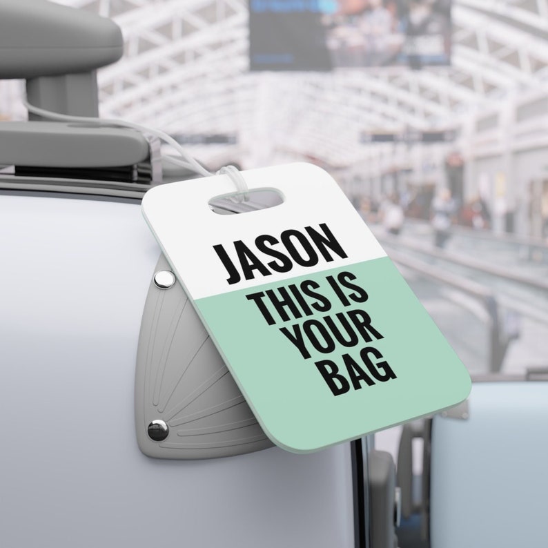 Etichette per bagagli personalizzate eleganti e durevoli, etichetta per bagagli personalizzata etichetta identificativa per valigia da viaggio, etichetta per borse divertenti da uomo/donna, regalo pre-volo immagine 2