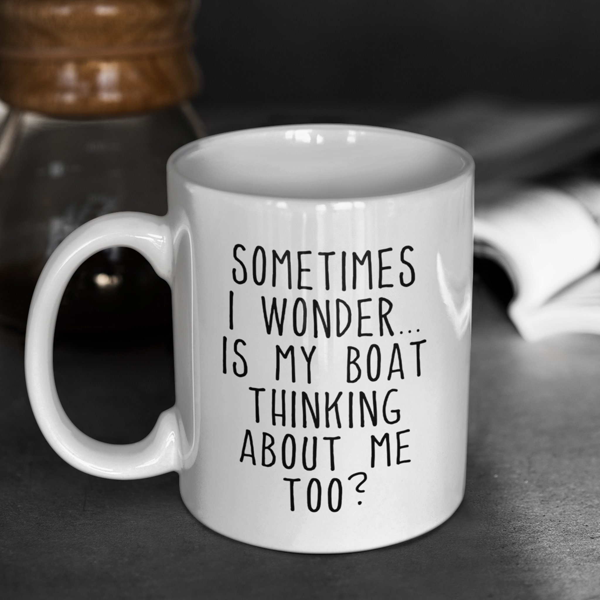Boat Motor Coffee Cup Mixer Fishing Boating Lover Gag Fathers Day Gift
