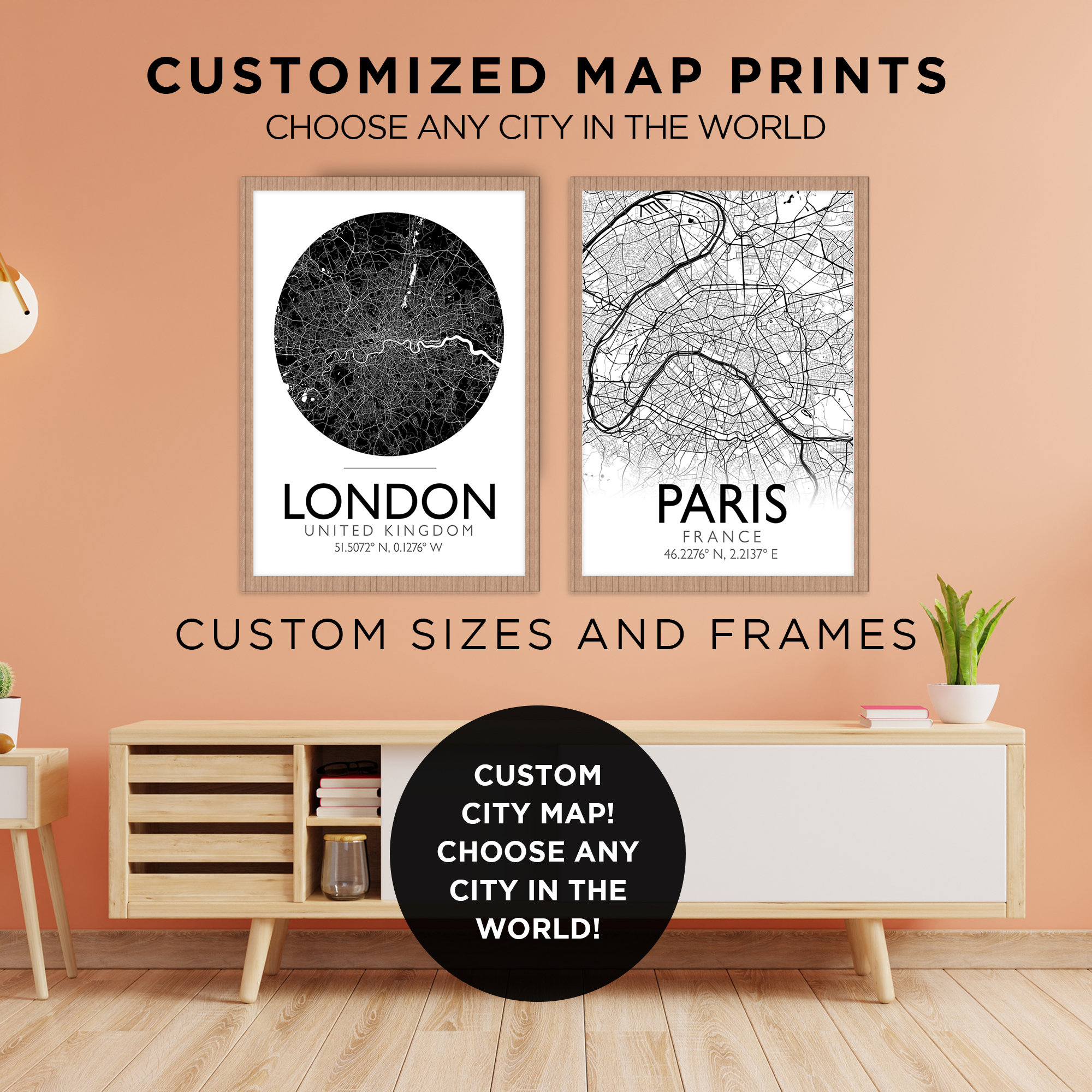 Mapiful Poster Custom City Map Travel Poster, Personalized Map Wall Art, Unique Gift ...