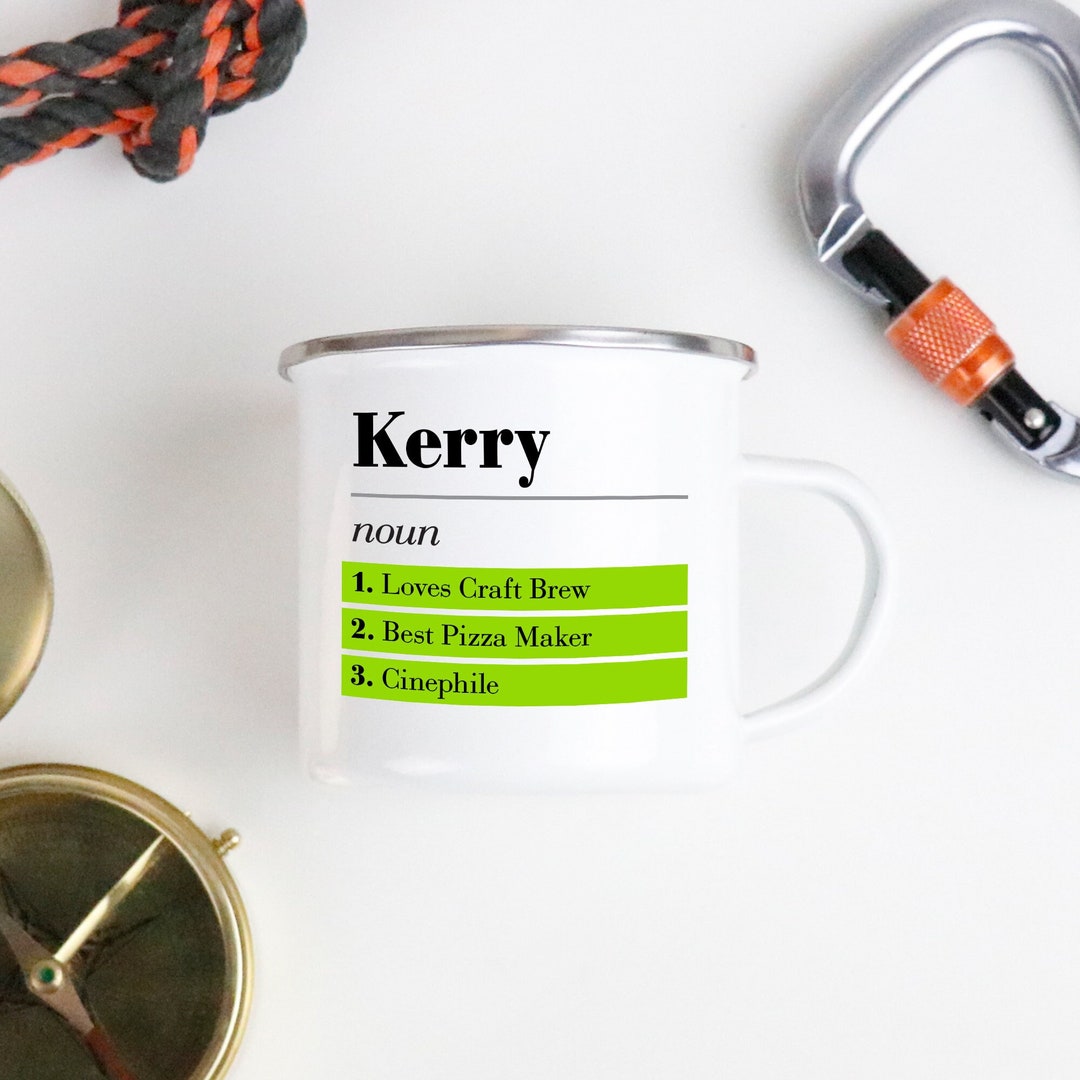Name Definition Enamel Mug Personalized Dictionary Name Entry Etsy
