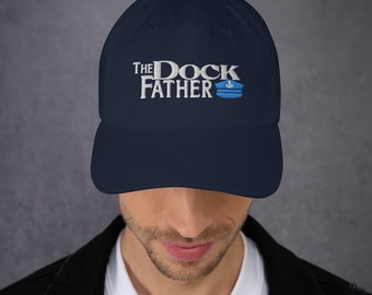 The Dock Father Cap, Personalized Captain Dad Hat for Sailing, Boating and Docking, Perfect Boat Gift Idea for Father's Day, Sailors Gift